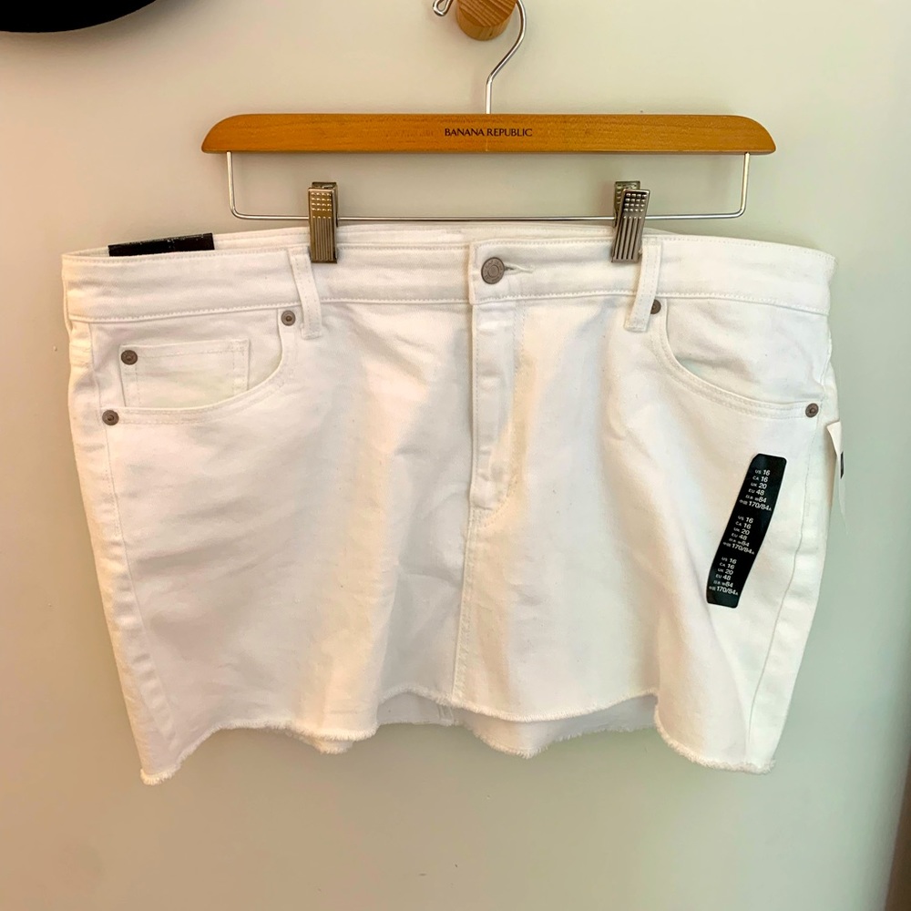 Gap White Denim Mini Skirt